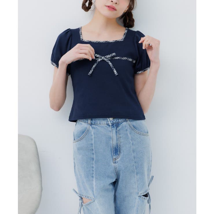 BLU2 | チェックパイピングTEE | RETRO GIRL
