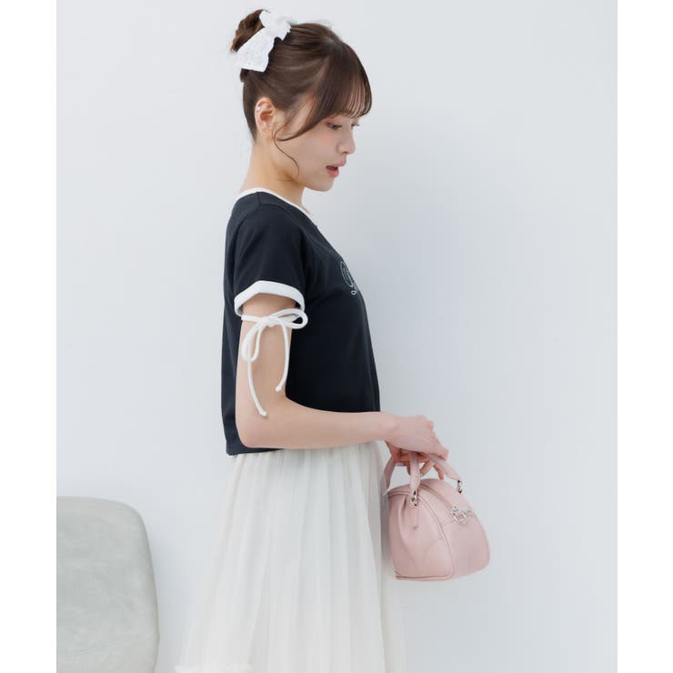 袖リボンビジューロゴTEE | RETRO GIRL | 詳細画像10 
