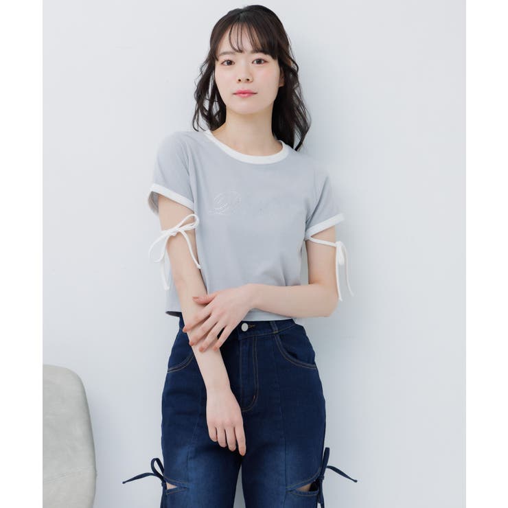 袖リボンビジューロゴTEE | RETRO GIRL | 詳細画像21 