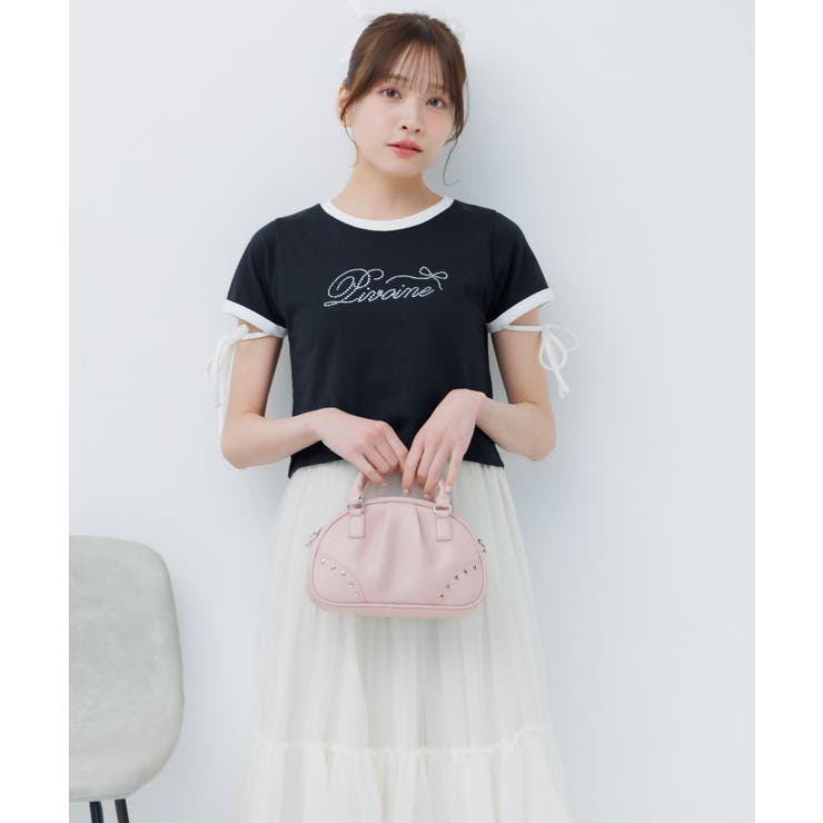 袖リボンビジューロゴTEE | RETRO GIRL | 詳細画像8 