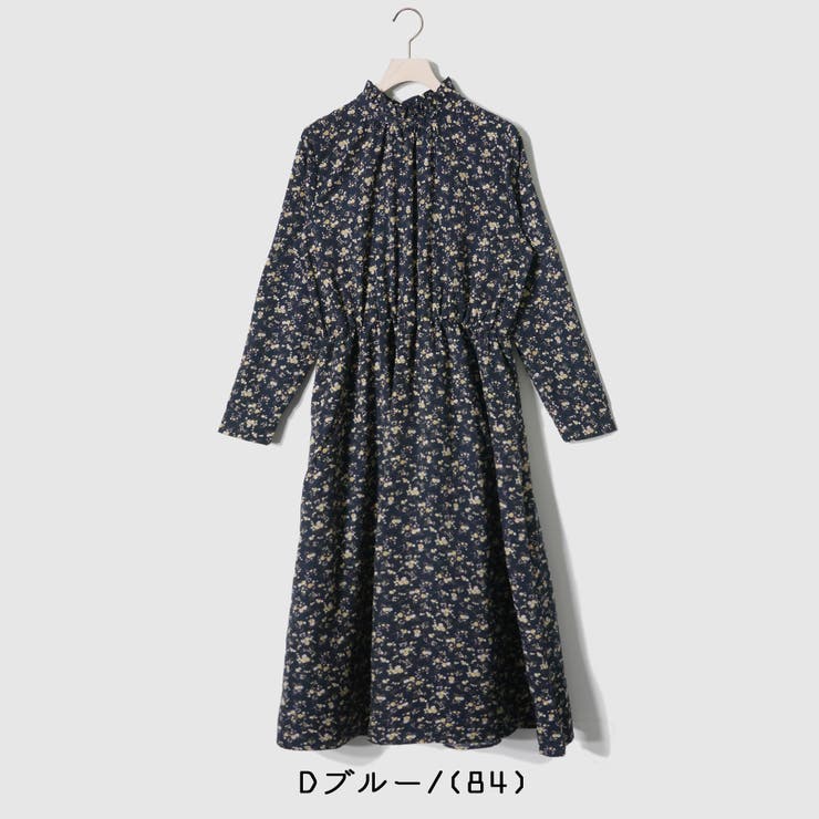 ○Emsexcite○ ハイネック花柄長袖ワンピース[品番：RTGW0000389