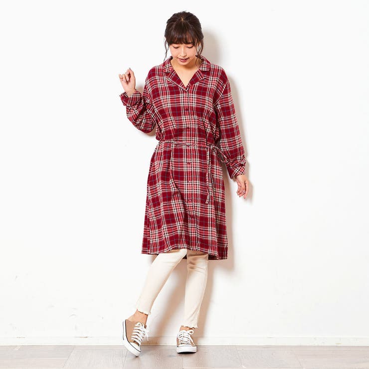 Emsexcite チェック開襟シャツワンピース 品番 Rtgw Retro Girl レトロガール のレディースファッション通販 Shoplist ショップリスト