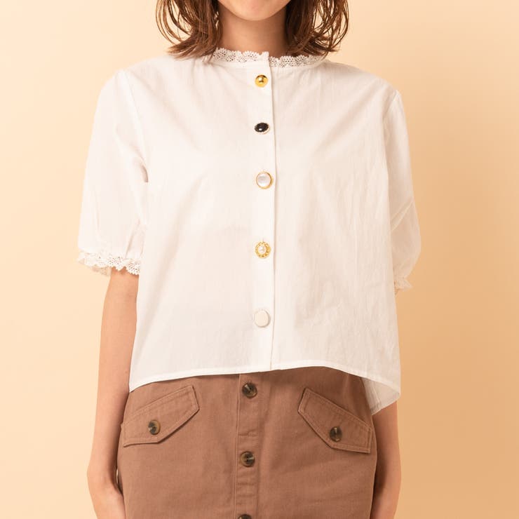 ○Emsexcite○ 半袖色々釦BL[品番：RTGW0001155]｜RETRO GIRL