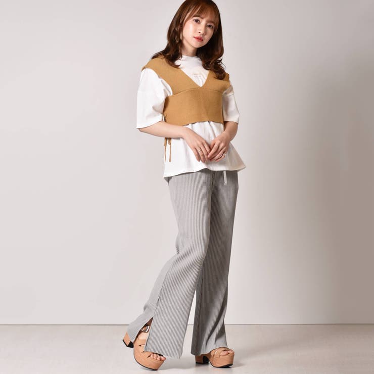 INVEL Easy Wear レディースリブパンツ M/M B ◇Emsexcite◇ リブセミフレアPT[品番：RTGW0001684]｜RETRO