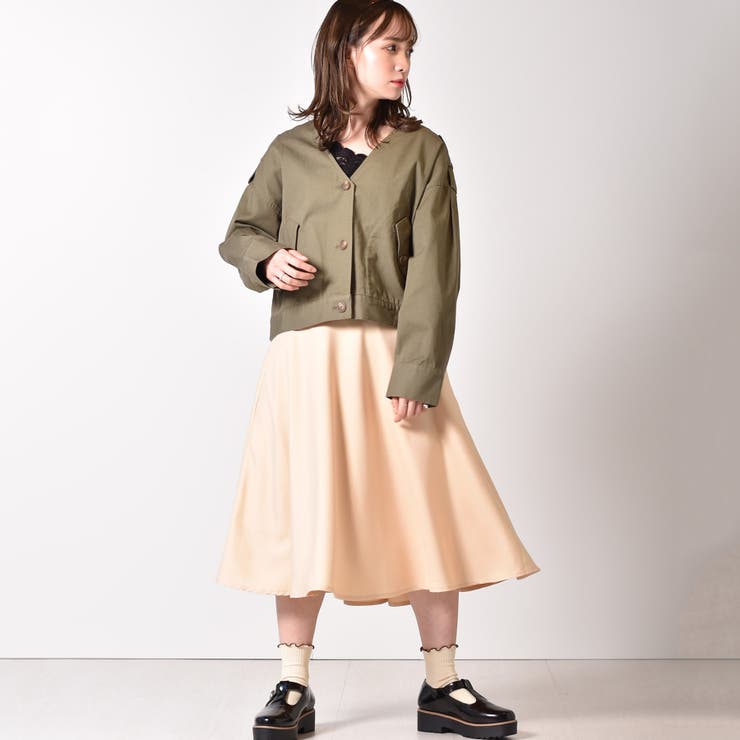 美品 RETRO GIRL レトロガール サーキュラースカート 茶色 - スカート