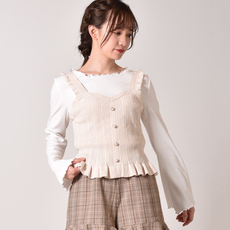 ◇Emsexcite◇ パール釦フリルビスチェ[品番：RTGW0001730