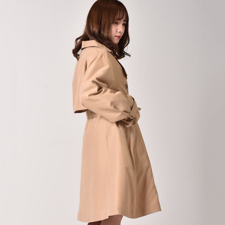 送料無料 レディース トレンチコート レトロ エレガント 5851 ◇Emsexcite◇ ピーチトレンチコート[品番：RTGW0001707]｜RETRO