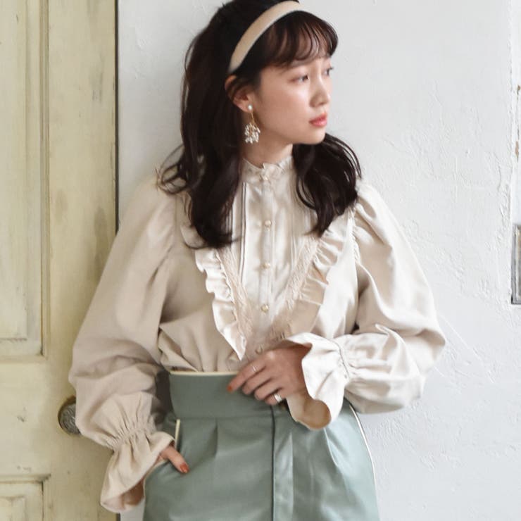 Emsexcite フリルブラウス フリーサイズ Emsexcite ブラウス シャツ 2wayアソートフリルBL レディース