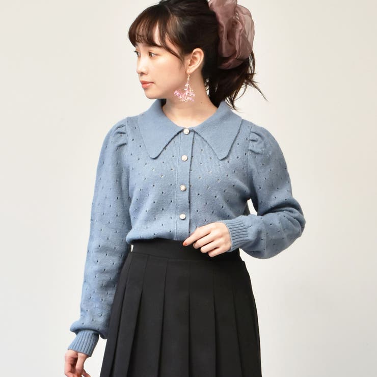 ◎Emsexcite◎ 襟付パール釦ニット[品番：RTGW0002742]｜RETRO GIRL