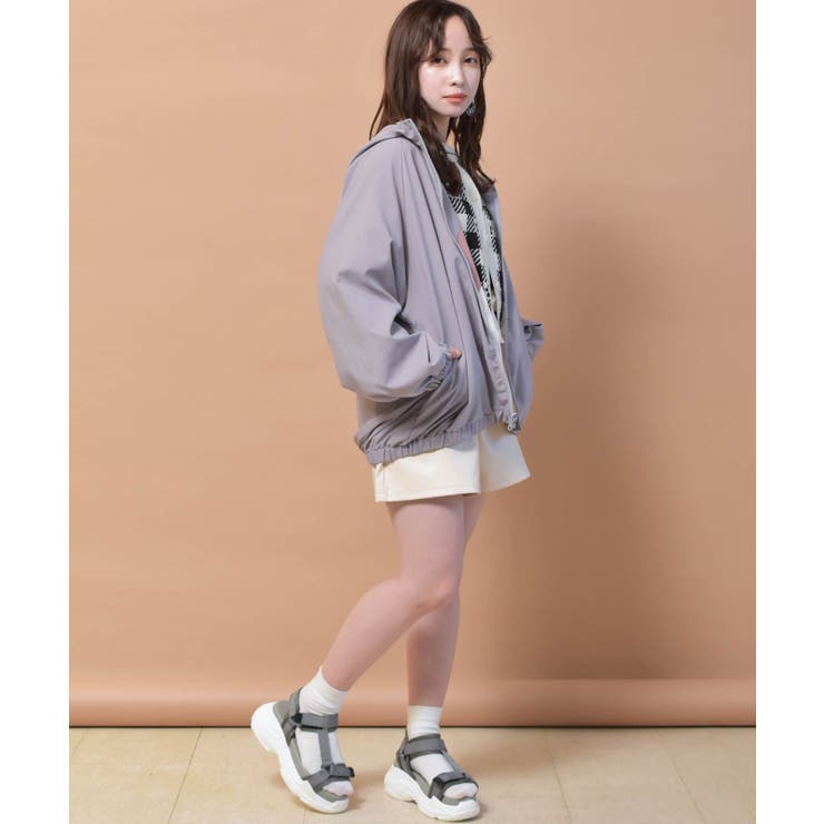 パステル画 女性 X-girl（エックスガール）の「PIGMENT DYED WAFFLE HALF ZIP TOP