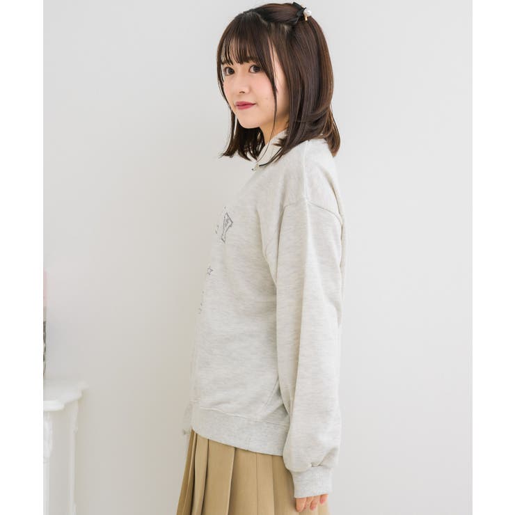 襟付きステッチ刺繍トレーナー[品番：RTGW0007734]｜RETRO  GIRL（レトロガール）のレディースファッション通販｜SHOPLIST（ショップリスト）