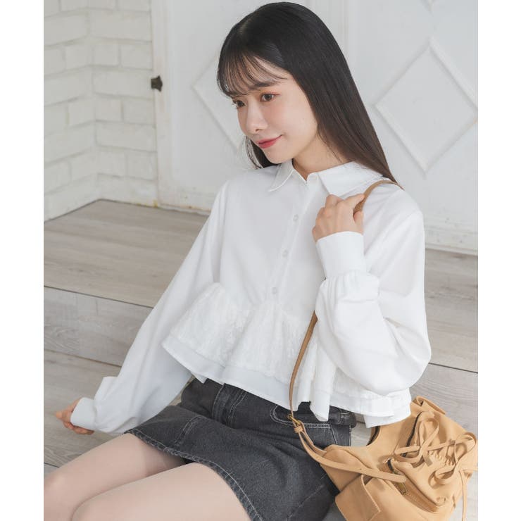 WHT1 | ペプラム裾レースSH | RETRO GIRL