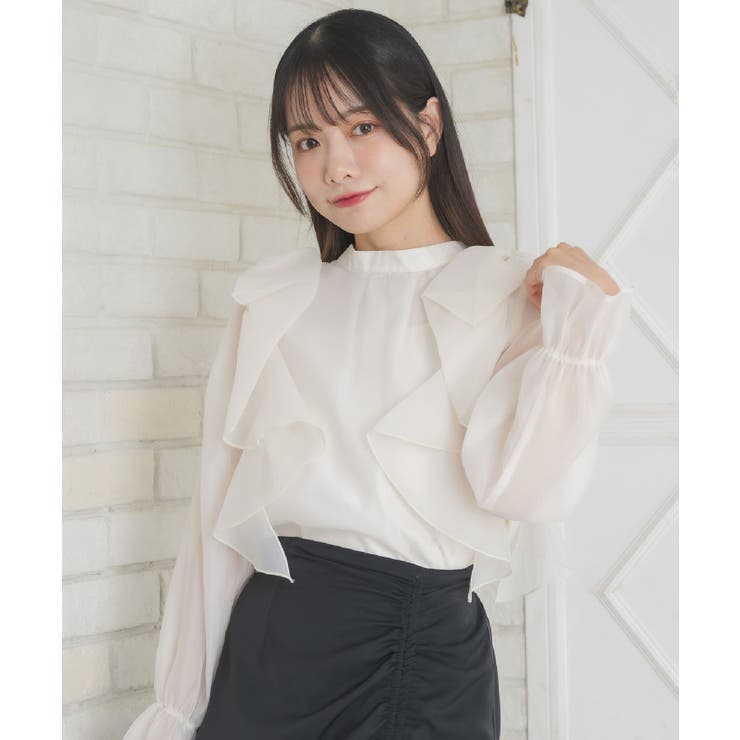 WHT4 | 肩リボンフリルBL | RETRO GIRL