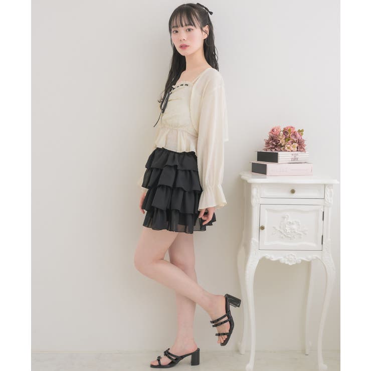 リボンステッチキャミ＆ボレロSET | RETRO GIRL | 詳細画像5 