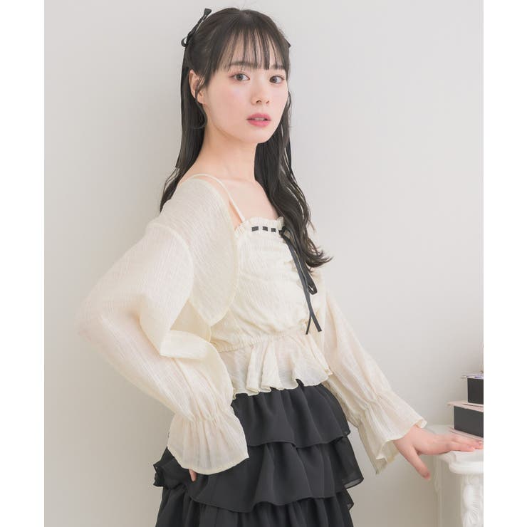 リボンステッチキャミ＆ボレロSET | RETRO GIRL | 詳細画像8 