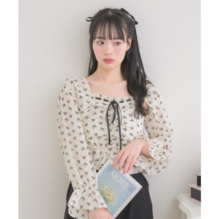 P/WHT | リボンステッチキャミ＆ボレロSET | RETRO GIRL