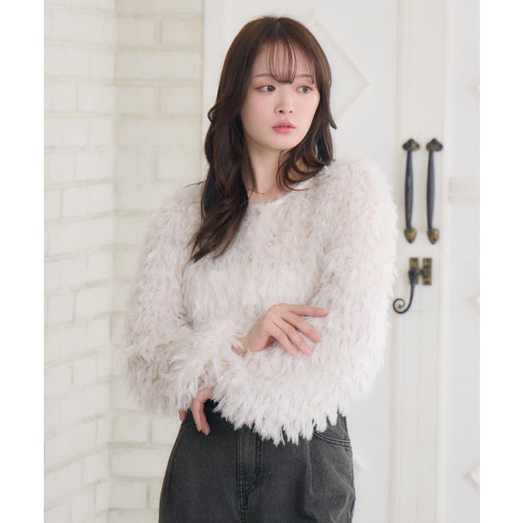 シャイニーフェザーCTカーデ | RETRO GIRL | 詳細画像6 