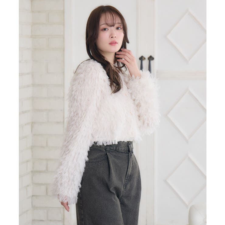 シャイニーフェザーCTカーデ | RETRO GIRL | 詳細画像7 