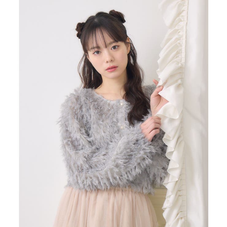 BLU0 | シャイニーフェザーCTカーデ | RETRO GIRL