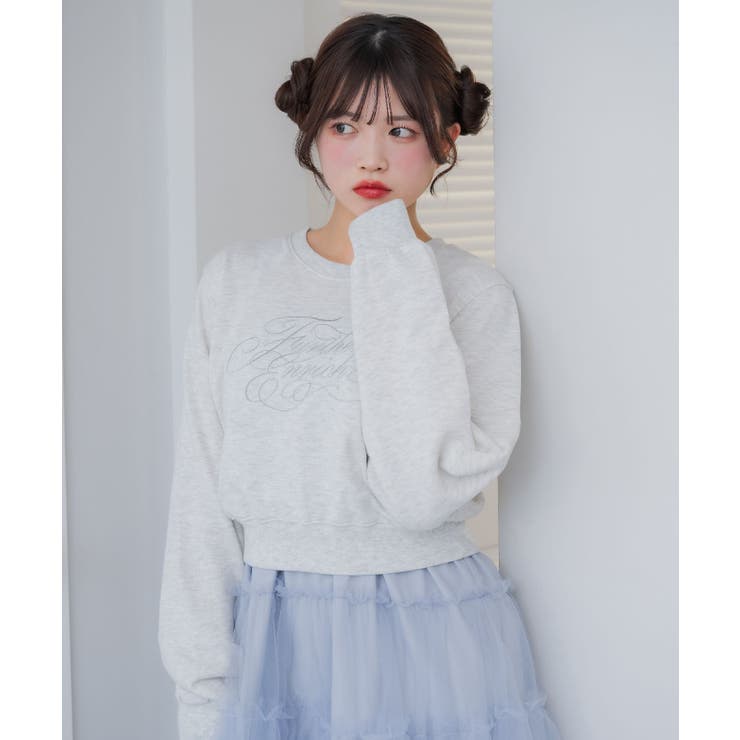 ラメ刺繍ロゴトレーナー | RETRO GIRL | 詳細画像1 