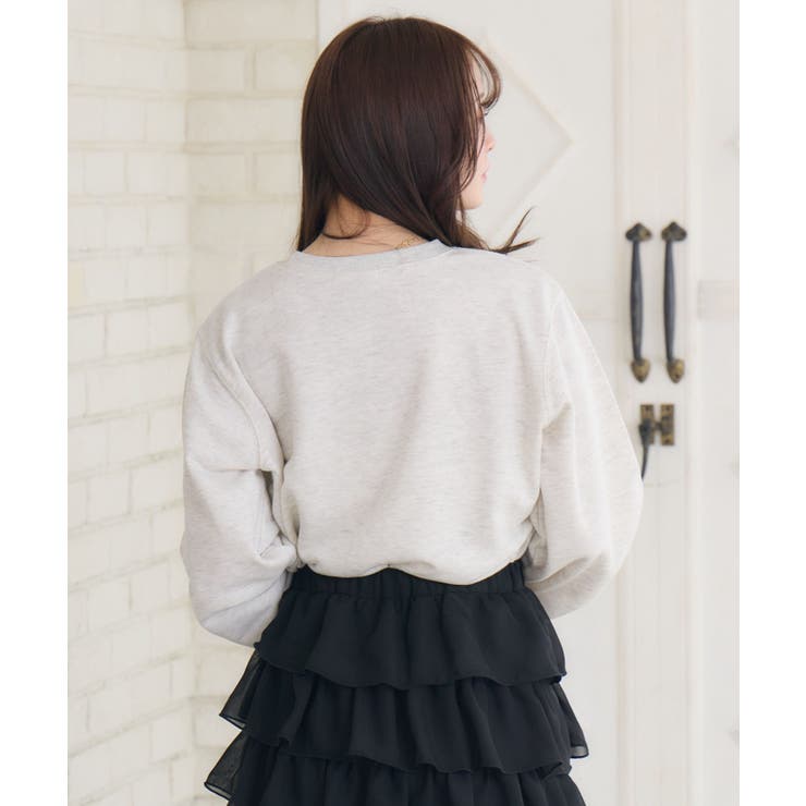 ラメ刺繍ロゴトレーナー | RETRO GIRL | 詳細画像12 