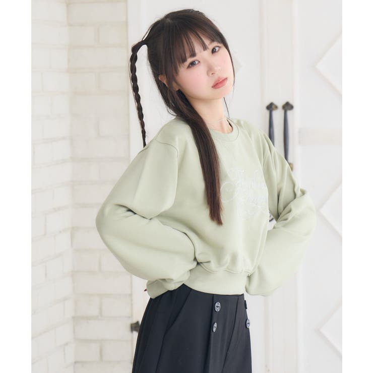 ラメ刺繍ロゴトレーナー | RETRO GIRL | 詳細画像18 