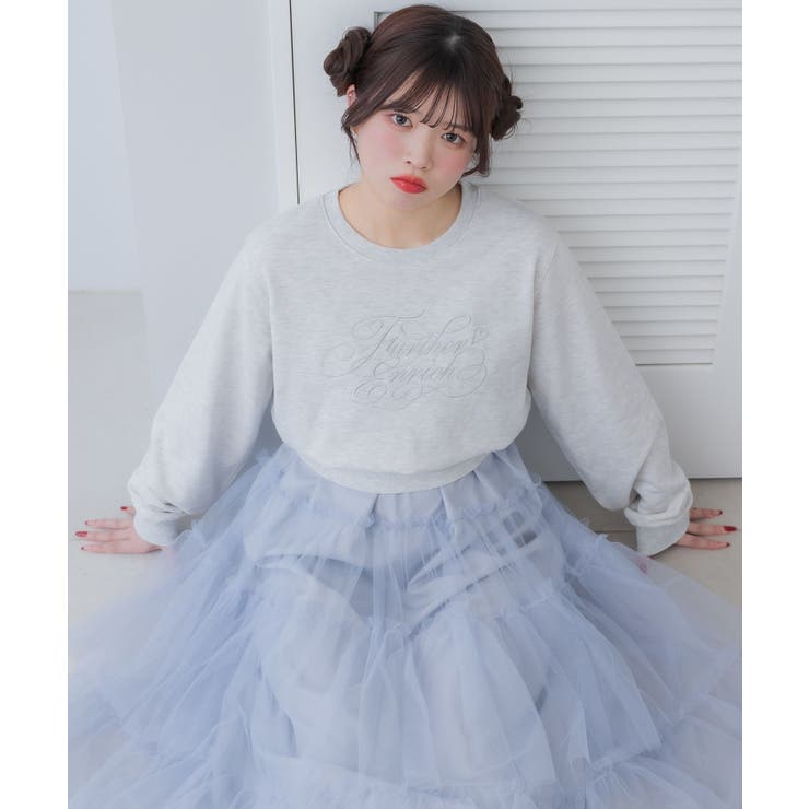 ラメ刺繍ロゴトレーナー | RETRO GIRL | 詳細画像4 