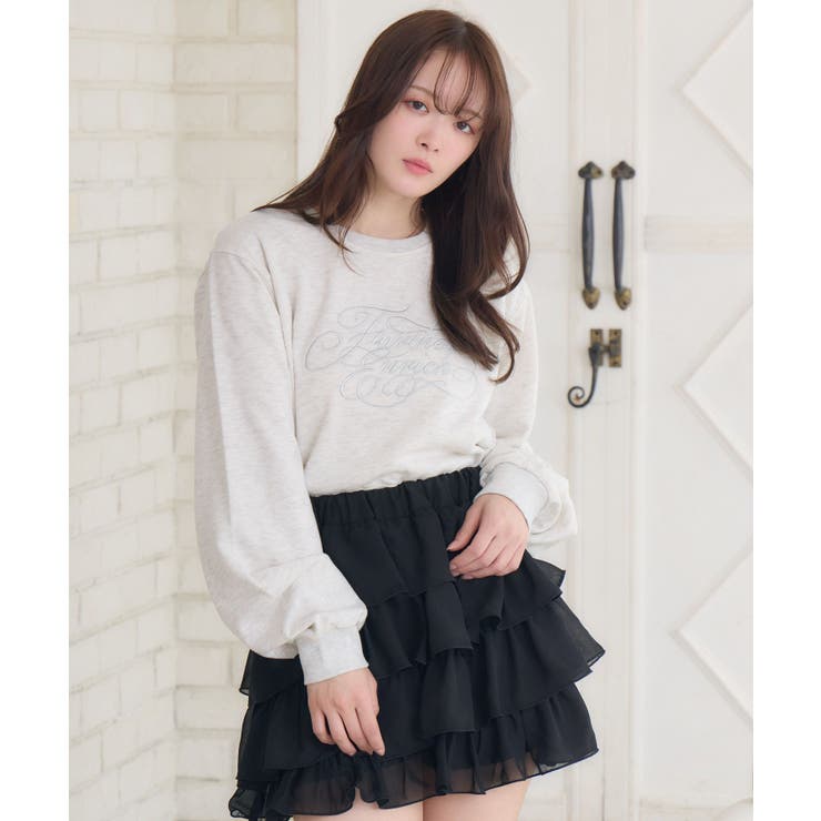 ラメ刺繍ロゴトレーナー | RETRO GIRL | 詳細画像9 