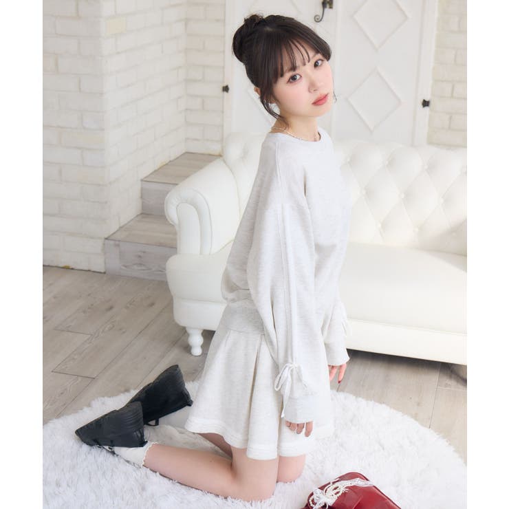 P/WHT | 【セットアイテム】レース付き裏毛SETUP | RETRO GIRL