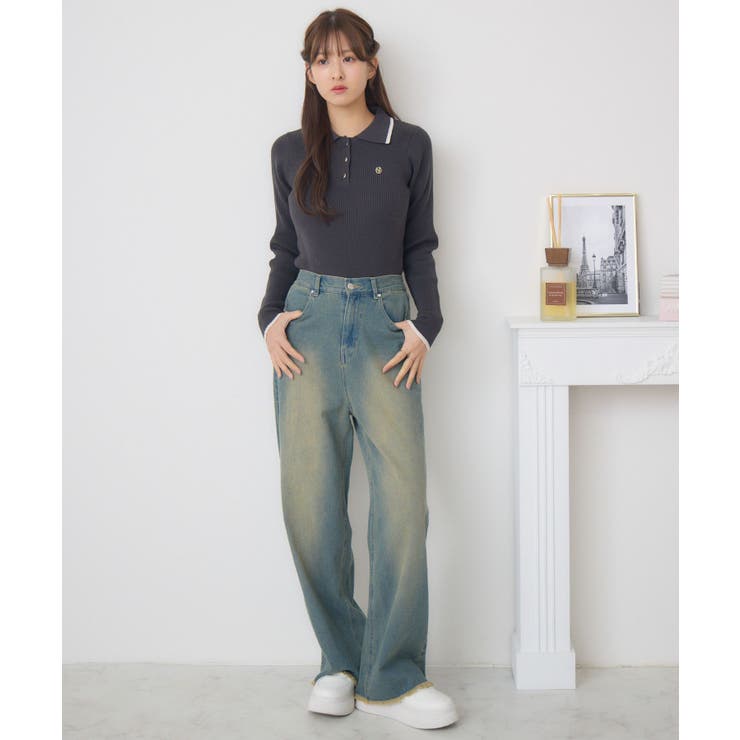 襟バイカラーリブNTPO | RETRO GIRL | 詳細画像10 