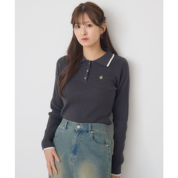 襟バイカラーリブNTPO | RETRO GIRL | 詳細画像14 