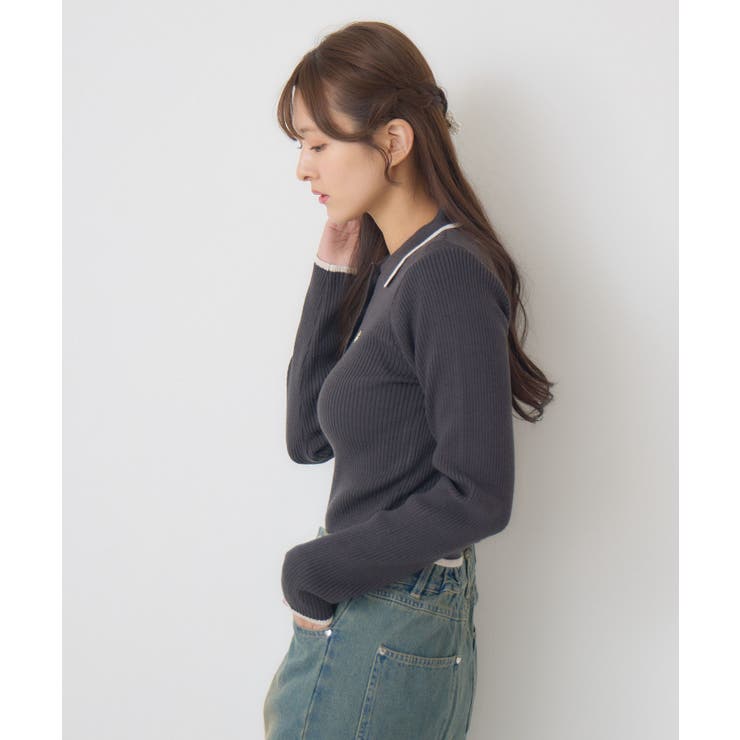 襟バイカラーリブNTPO | RETRO GIRL | 詳細画像16 