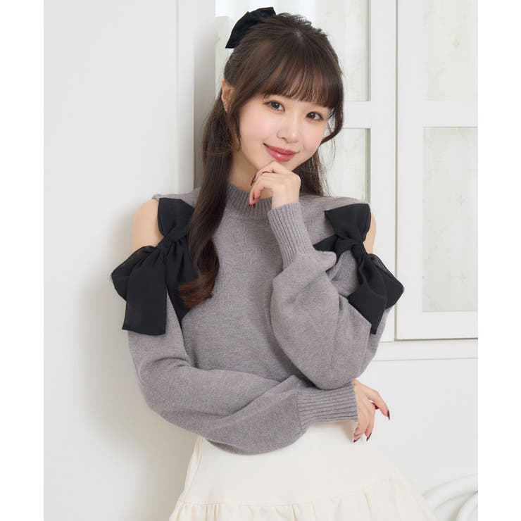 GRY1 | 肩あきリボンNTPO | RETRO GIRL