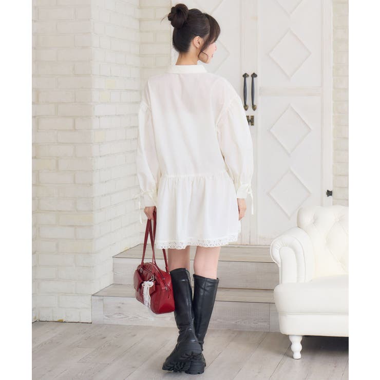 裾レースシャツOP | RETRO GIRL | 詳細画像16 