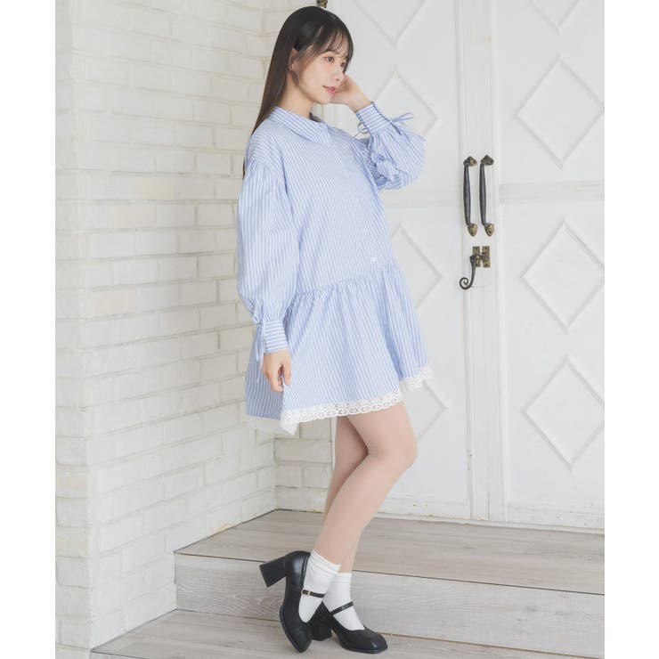 裾レースシャツOP | RETRO GIRL | 詳細画像4 