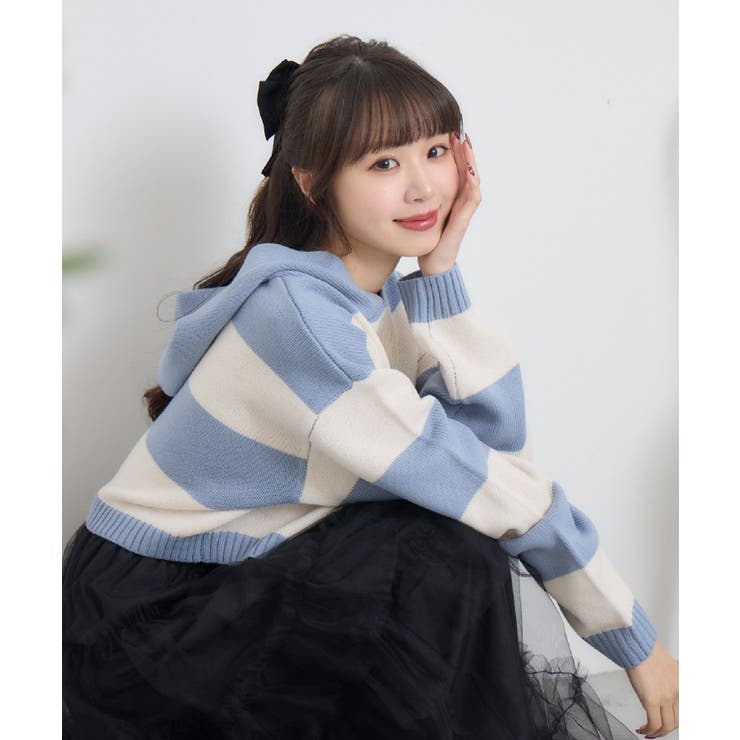 ボーダーショートNTフーディー | RETRO GIRL | 詳細画像1 