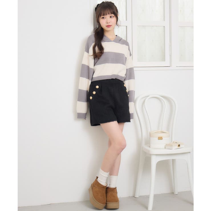 ボーダーショートNTフーディー | RETRO GIRL | 詳細画像10 