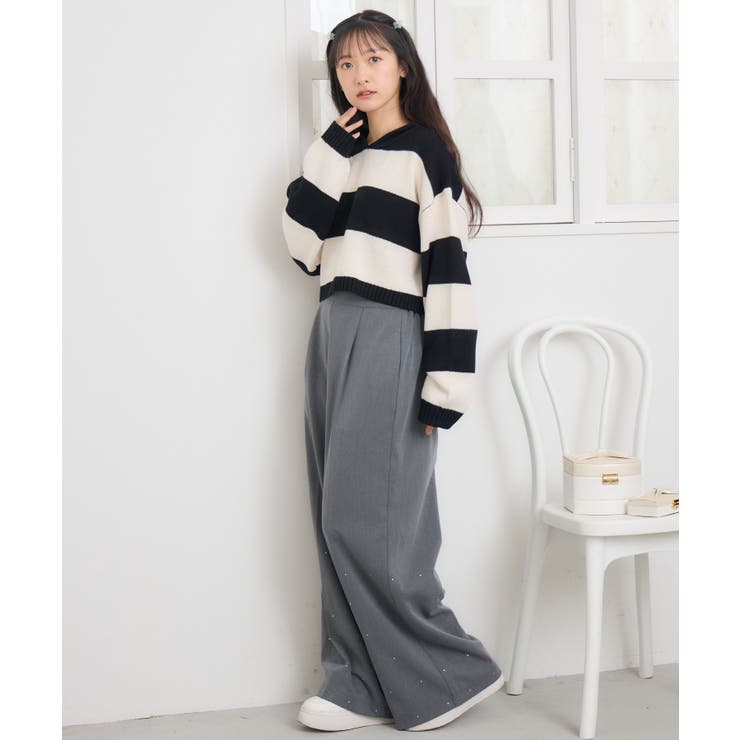 ボーダーショートNTフーディー | RETRO GIRL | 詳細画像4 