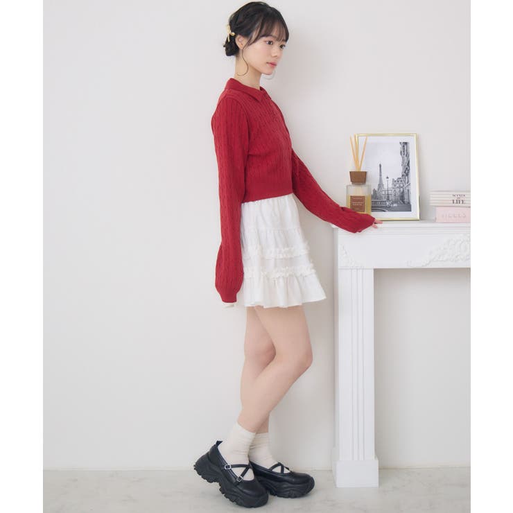 ケーブルポロショートNTPO[品番：RTGW0008664]｜RETRO GIRL（レトロ