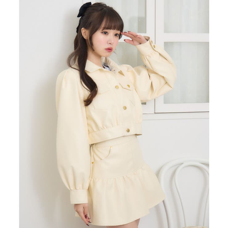 WHT4 | FレザーJK＆ギャザーSKセット | RETRO GIRL