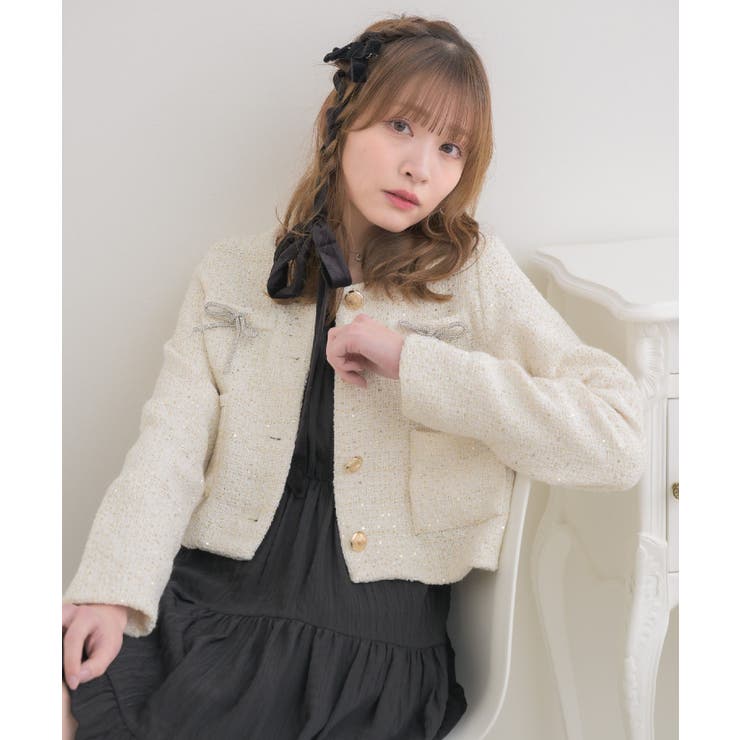 WHT4 | キラキラリボン付ツイードJK | RETRO GIRL