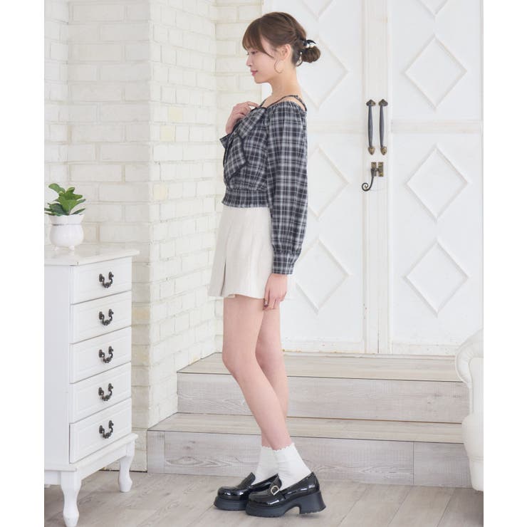 パイピングリボンチェックBL | RETRO GIRL | 詳細画像6 