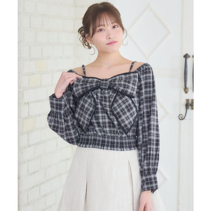 パイピングリボンチェックBL | RETRO GIRL | 詳細画像7 