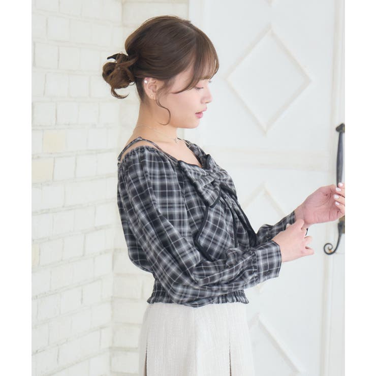 パイピングリボンチェックBL | RETRO GIRL | 詳細画像8 