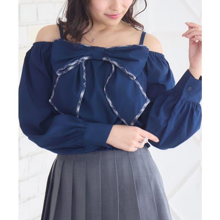 BLU2 | パイピングリボンチェックBL | RETRO GIRL