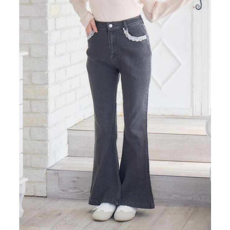 BLK1 | ポケットレースデニムPT | RETRO GIRL