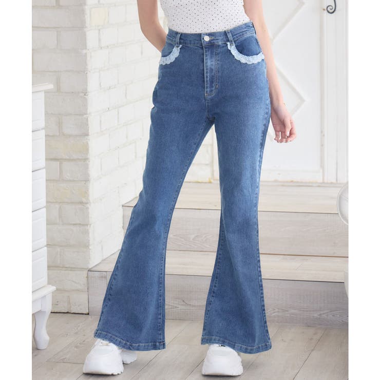 BLU0 | ポケットレースデニムPT | RETRO GIRL