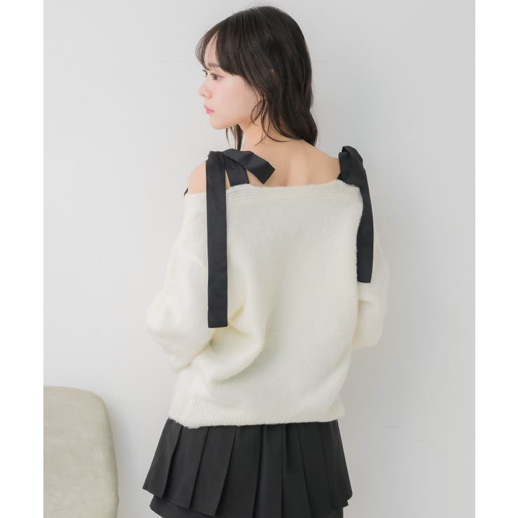 肩リボン起毛カーデ | RETRO GIRL | 詳細画像11 