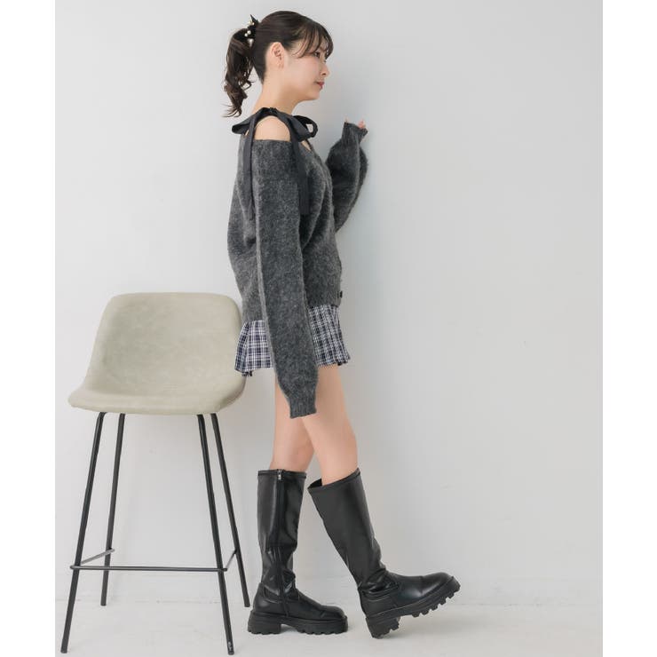 肩リボン起毛カーデ | RETRO GIRL | 詳細画像14 