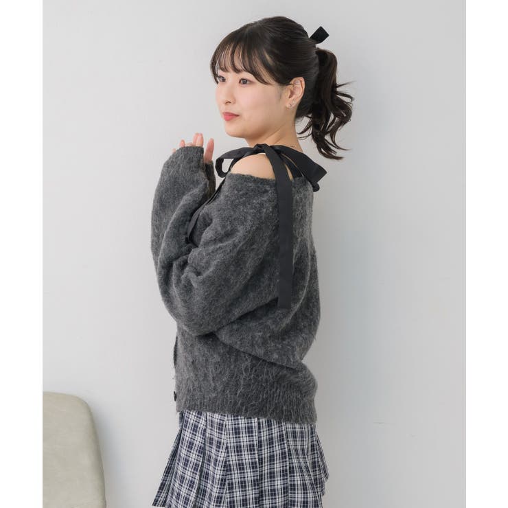 肩リボン起毛カーデ | RETRO GIRL | 詳細画像19 